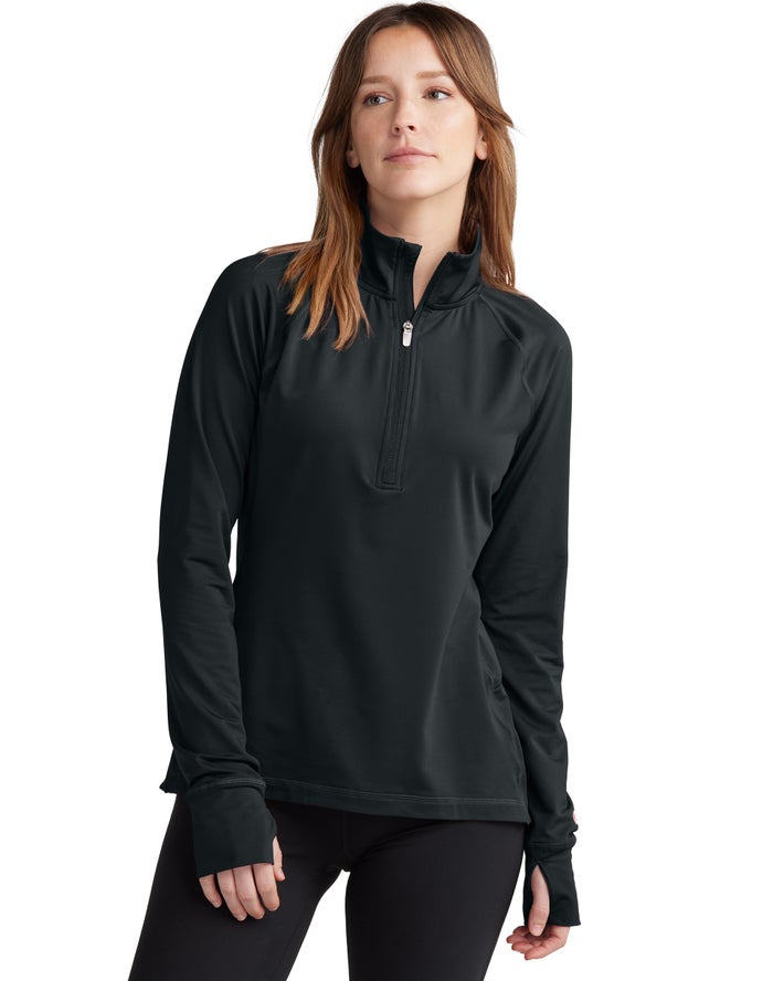 Sudadera Champion Mujer - Absolute 1/2 Zip Mock Neck ( Negras ) 3167254-YQ